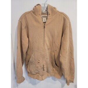 LL Bean KATAHDIN IRON WORKS Hoodie Full Zip Sweatshirt Sherpa Lined Size Mens L